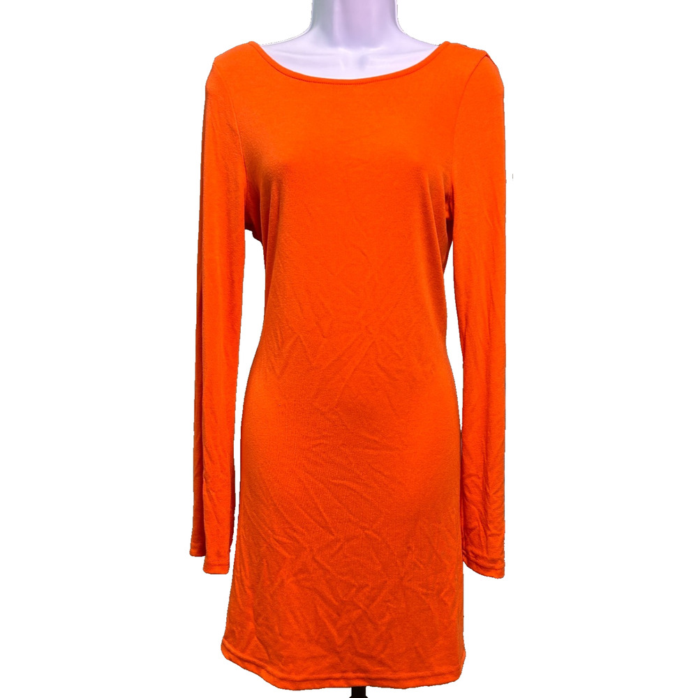 Free People Beach Roaslia Dress Womens L Orange Open Back Flowy Resort Pool